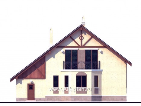 «Регенсбург Плюс»- проект дома, в немецком стиле, с эркером, с гаражом и с цокольным этажом - превью фасада дома
