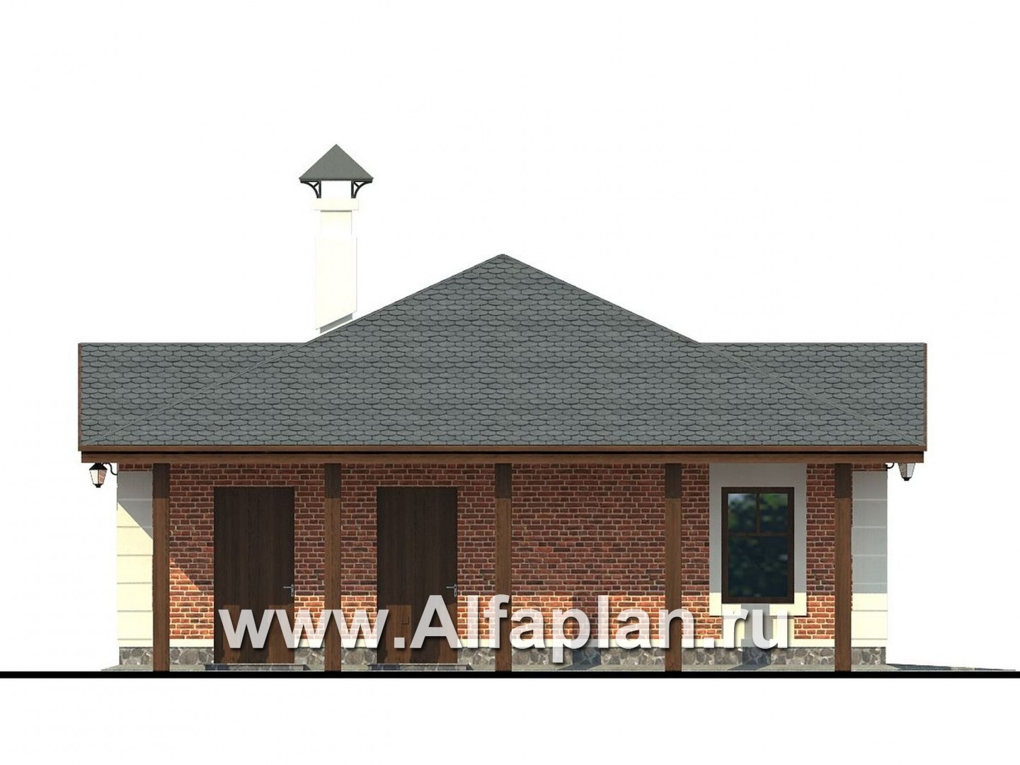 Проекты домов Альфаплан - Гараж на два автомобиля - изображение фасада №3