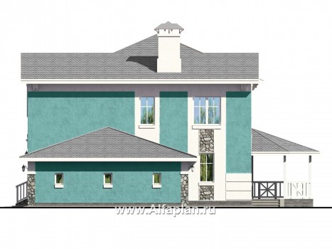 «Белоостров» - красивый проект двухэтажного дома, планировка с кабинетом на 1 эт, терраса, гараж на 1 авто - превью фасада дома