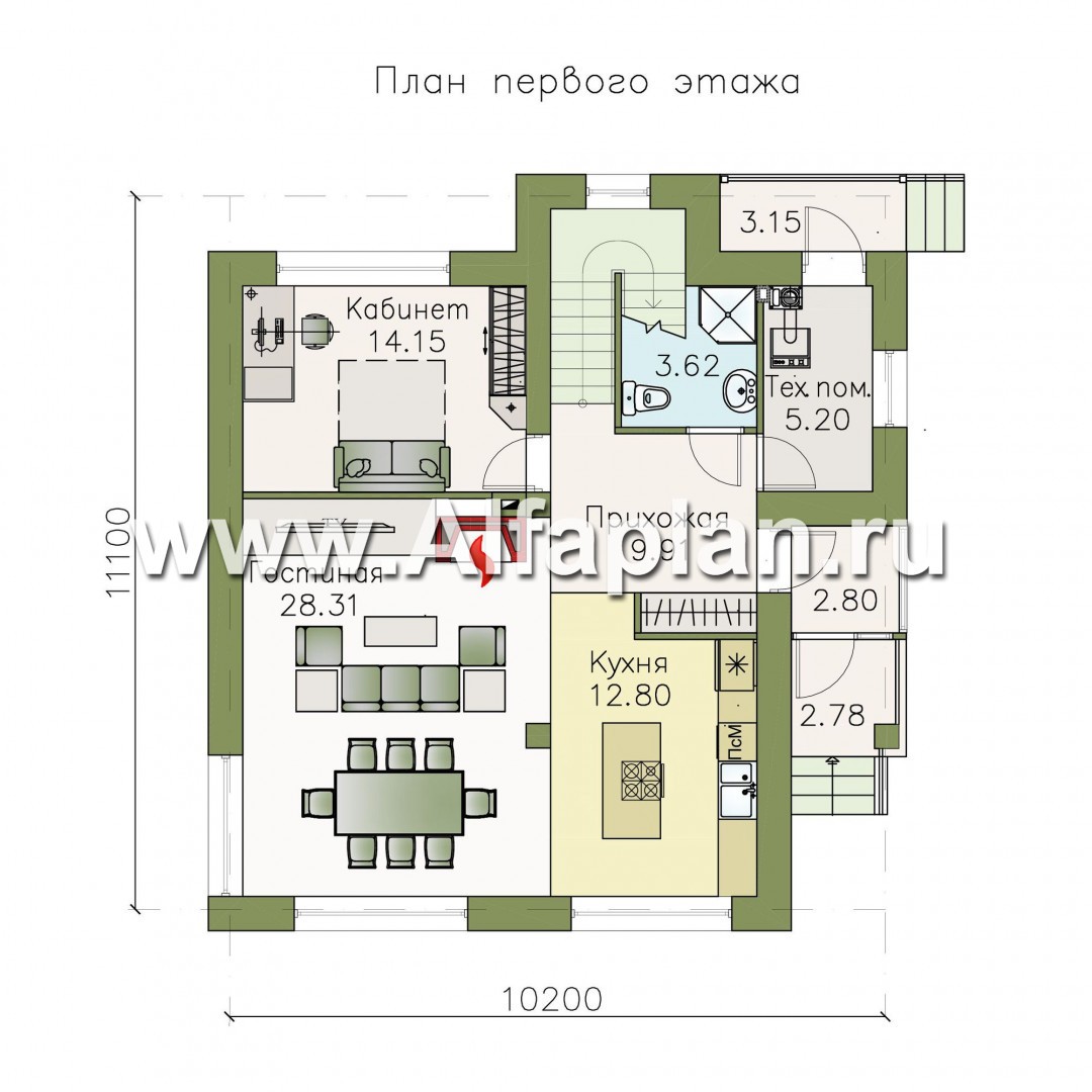 357A-S «Виток спирали» - проект двухэтажного современного дома, плоской  эксплуатируемой крышей, в стиле минимализм: цена | Купить готовый проект с  фото и планировкой