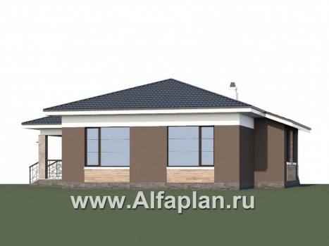 «Ариадна» - проект одноэтажного дома, планировка 3 спальни, c террасой, в современном стиле - превью дополнительного изображения №1