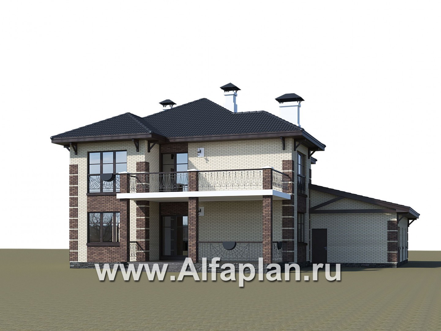 «Монтекки» - проект двухэтажного дома, с террасой и гаражом на 2 авто, второй свет в холле - дизайн дома №3