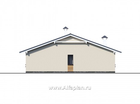 Проекты домов Альфаплан - «Вектор Плюс» - одноэтажный дом с тремя спальнями, террасой и сауной - превью фасада №3