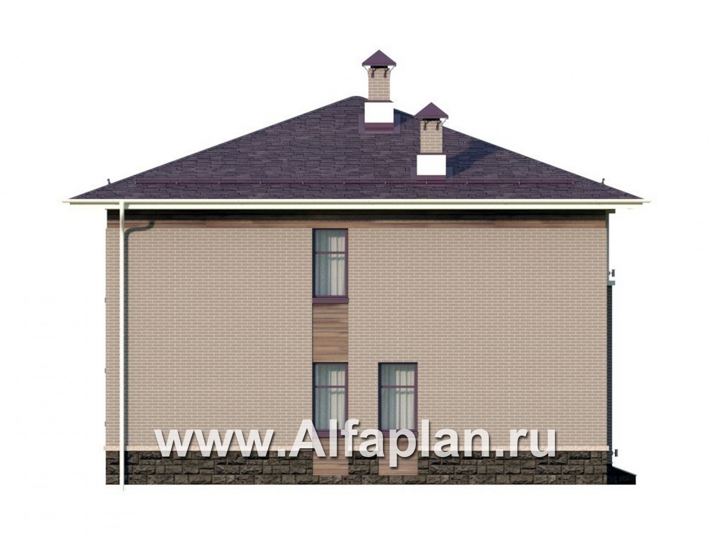 Проекты домов Альфаплан - "Римские каникулы" - проект дома с двусветной гостиной - изображение фасада №3