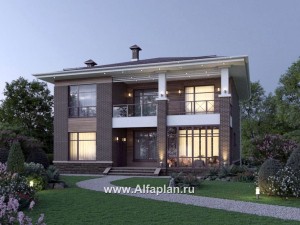Проекты домов Альфаплан - "Римские каникулы" - проект дома в классическом стиле - превью основного изображения