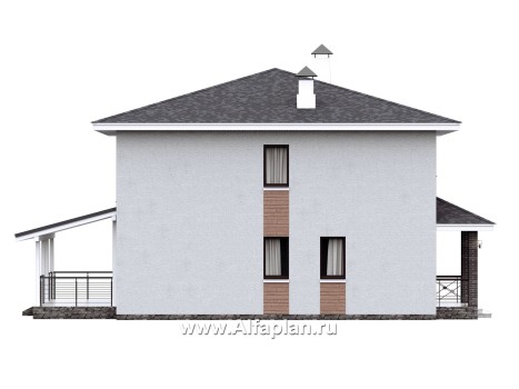 Проекты домов Альфаплан - Проект экономичного комфортного дома из газобетона - превью фасада №3