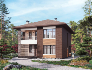 Превью проекта ««Селигер» - проект двухэтажного дома из газобетона, с террасой, отличная планировка»