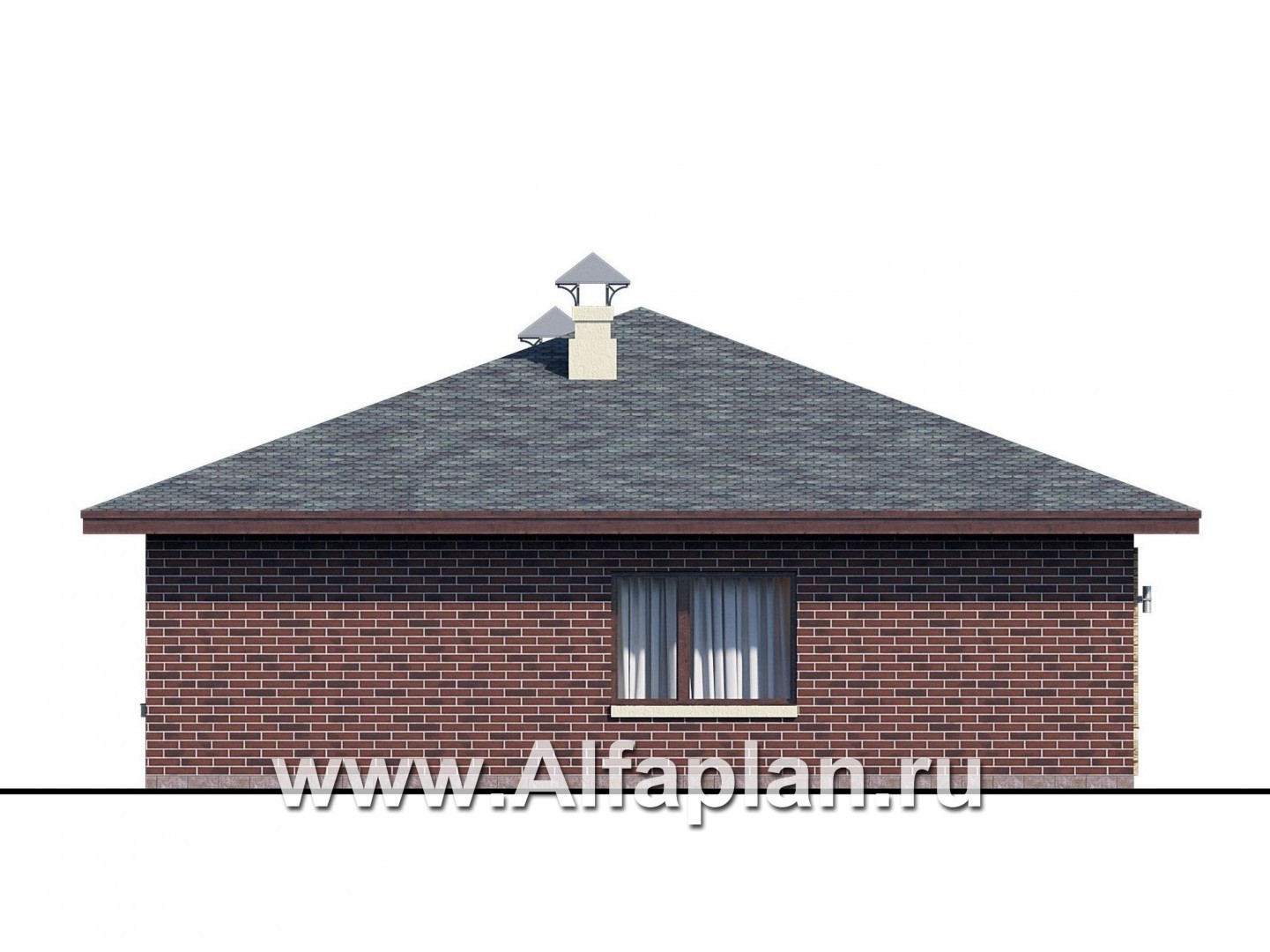 Проекты домов Альфаплан - «Дега» - стильный, компактный дачный дом из газобетона - изображение фасада №3