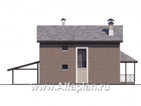 «Притяжение» - проект двухэтажного дома, с эркером и террасой, с гаражом-навесом - превью фасада дома