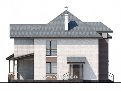 «Гольфстрим» - современный проект двухэтажного дома, с эркером и вторым светом - превью фасада дома