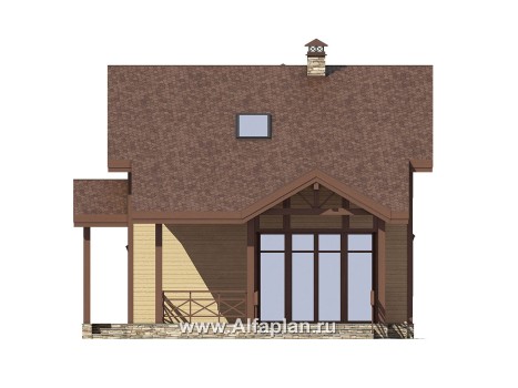 Проекты домов Альфаплан - Компактный и экономичный каркасный дом - превью фасада №2