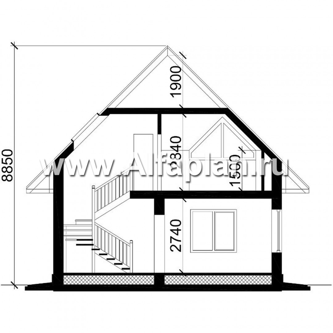 Проекты домов Альфаплан - Экономичный проект дома для маленького участка - план проекта №3