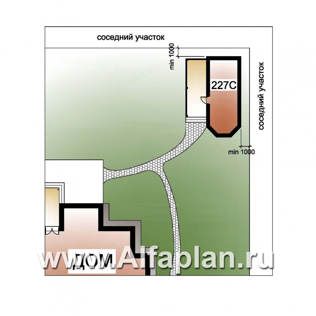 Проекты домов Альфаплан - Маленькая баня из газобетона для маленького участка - дополнительное изображение №2