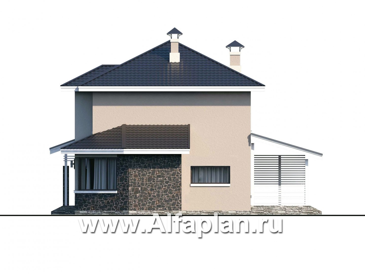 Проекты домов Альфаплан - «Сердцеед» - оригинальный и компактный коттедж - изображение фасада №2
