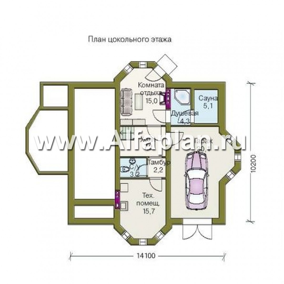 Проекты домов Альфаплан - «Крестный Пачино»  - фешенебельный загородный дом - изображение плана проекта №1