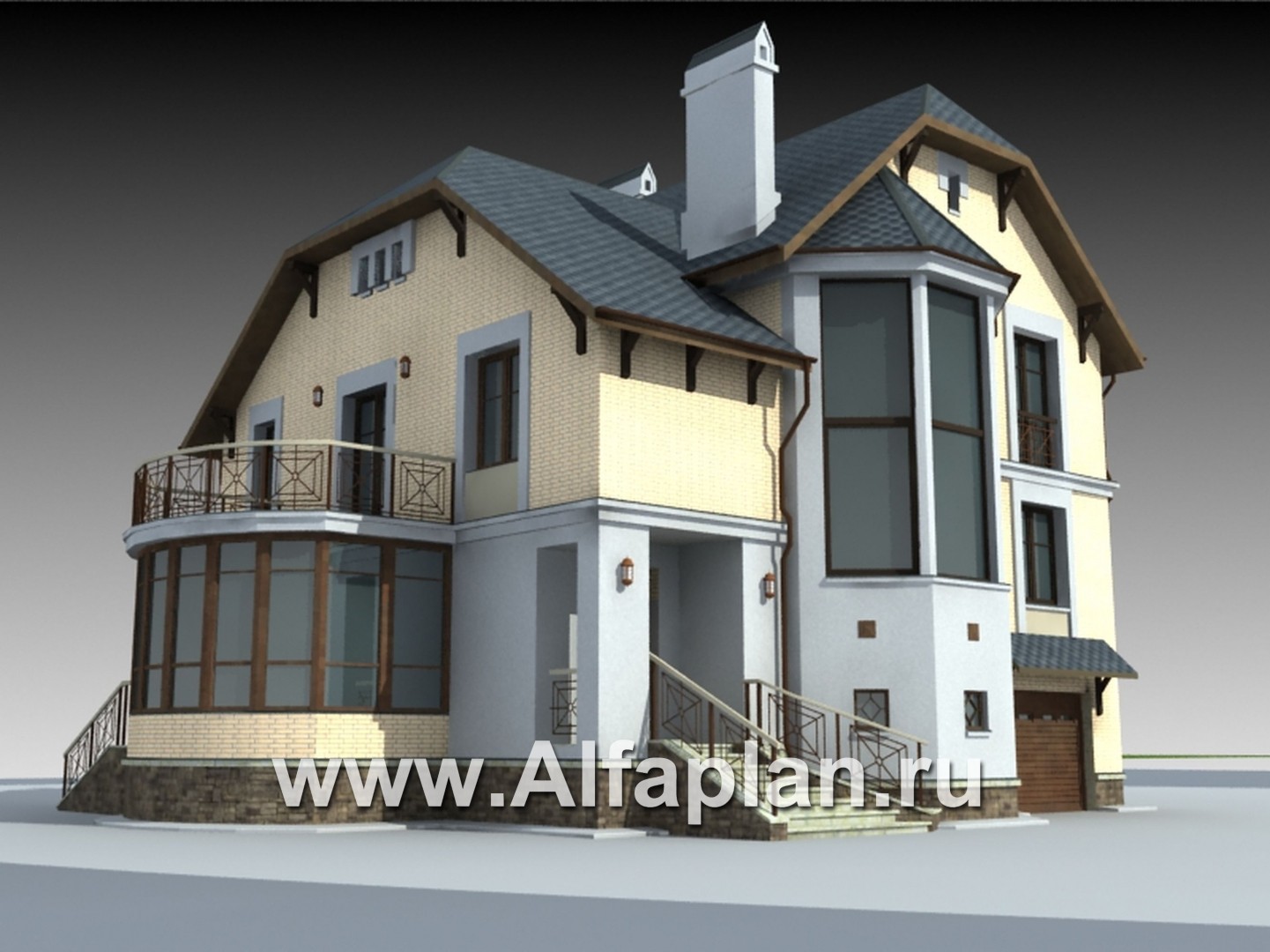 Проекты домов Альфаплан - «Крестный Пачино»  - фешенебельный загородный дом - дополнительное изображение №1