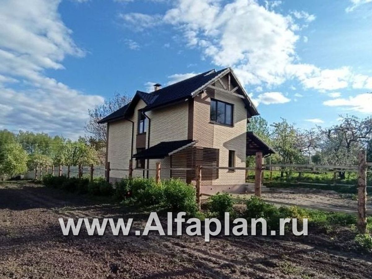 «Гольфстрим» - проект дома с мансардой в скандинавском стиле, с террасой, для узкого участка - дизайн дома №3