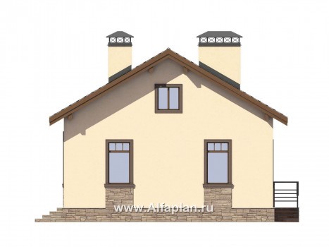 Проекты домов Альфаплан - Комфортабельная дача для небольшой семьи - превью фасада №4