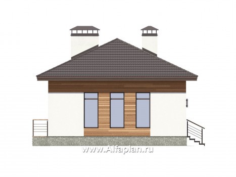 Проекты домов Альфаплан - Уютная дача для небольшой семьи - превью фасада №3
