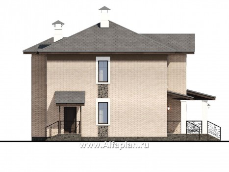 «Арт-Нуво» - проект двухэтажного дома,  с террасой, в стиле модерн - превью фасада дома
