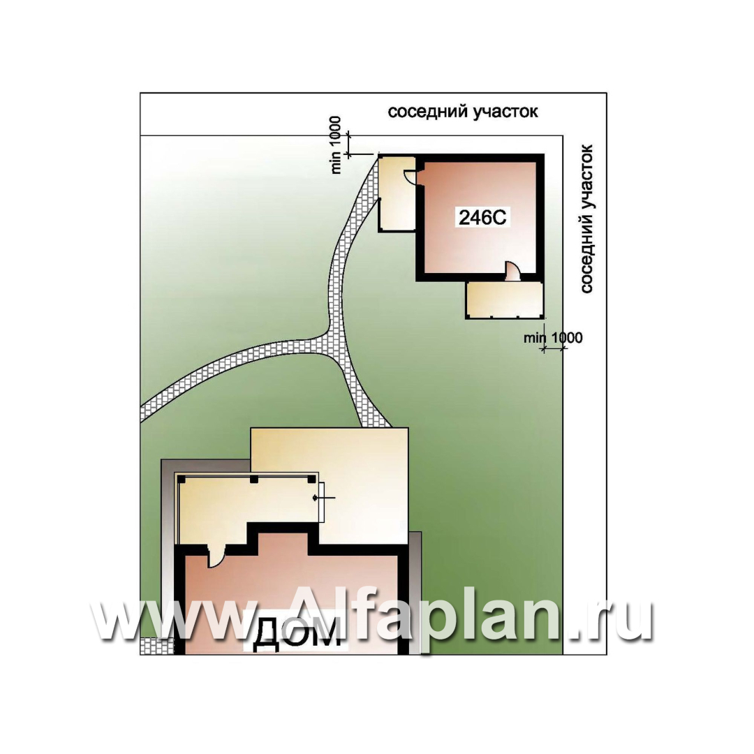 Проекты домов Альфаплан - Современная баня с угловым решением плана и оригинальной кровлей - дополнительное изображение №2