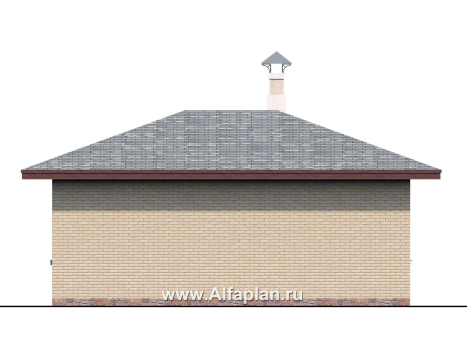 Проекты домов Альфаплан - «Виньон» - дачный дом с большой террасой - превью фасада №4